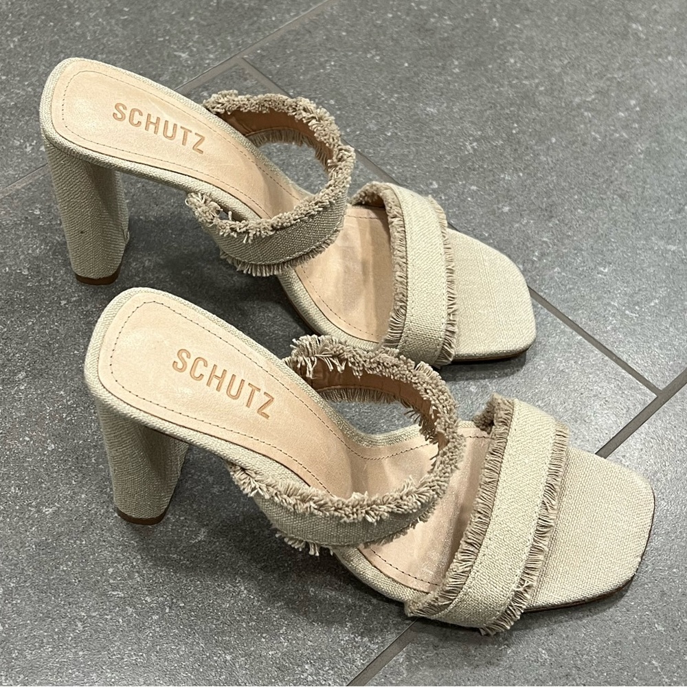 Schutz Fringe Heel Sandal